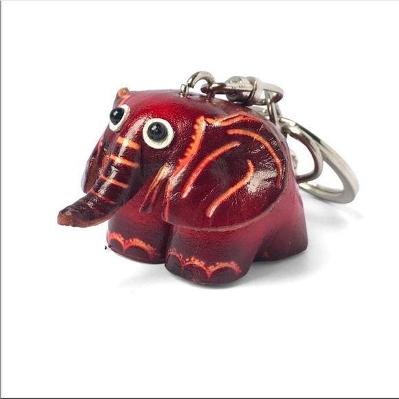 Genuine Leather Elephant Keychain - Picture 3 of 6